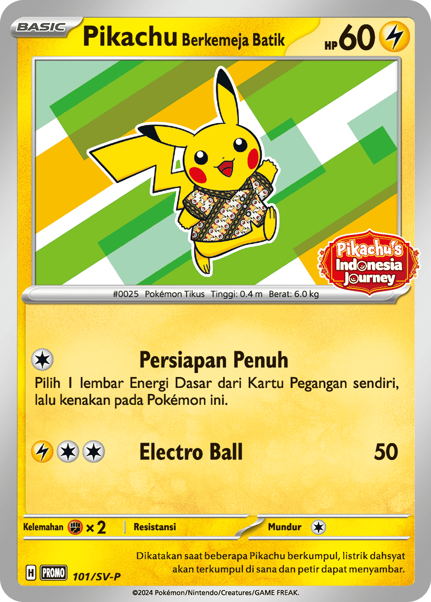 Pikachu Berkemeja Batik