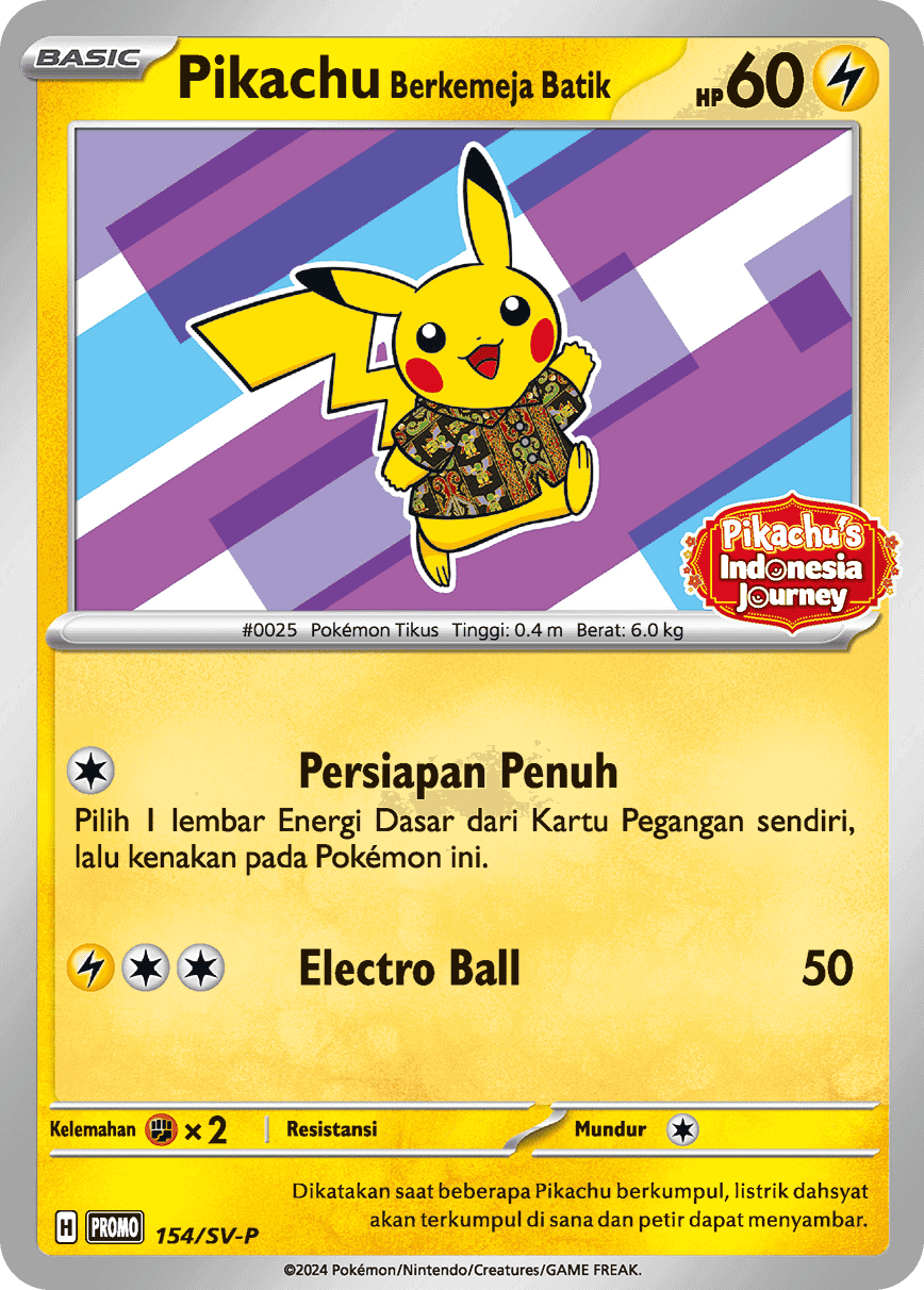 Pikachu Berkemeja Batik