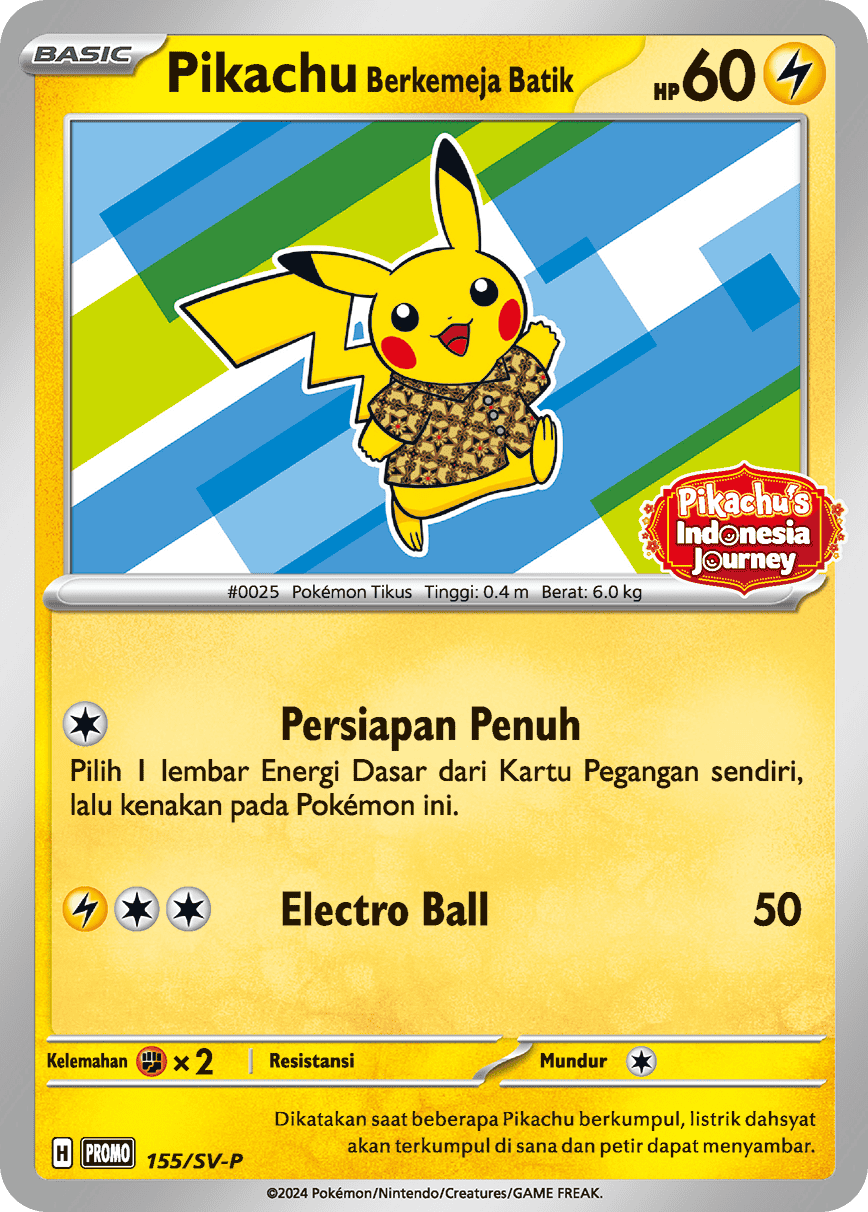 Pikachu Berkemeja Batik