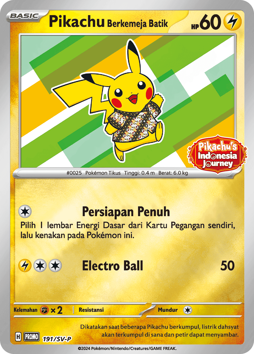 Pikachu Berkemeja Batik