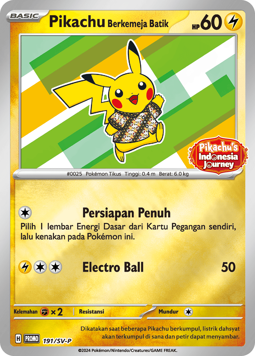 Pikachu Berkemeja Batik