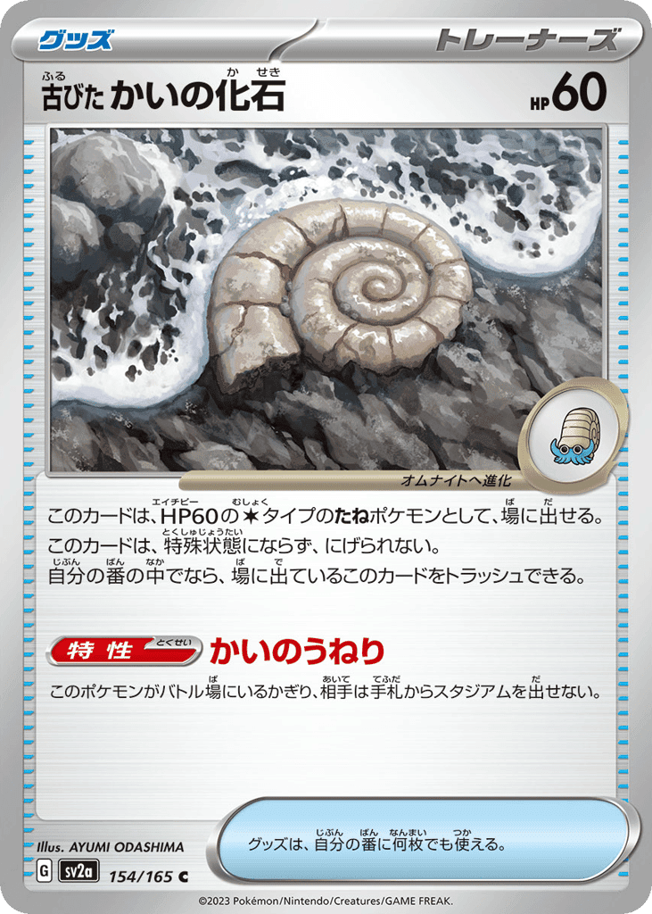 古びたかいの化石